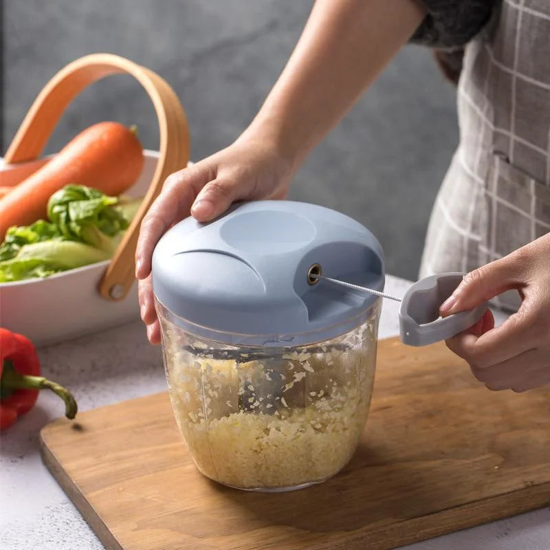 Picadora de carne Manual de 500/900ML, picadora de ajo giratoria, trituradora de prensa de ajo, cortador de cebolla y verduras, accesorios de cocina