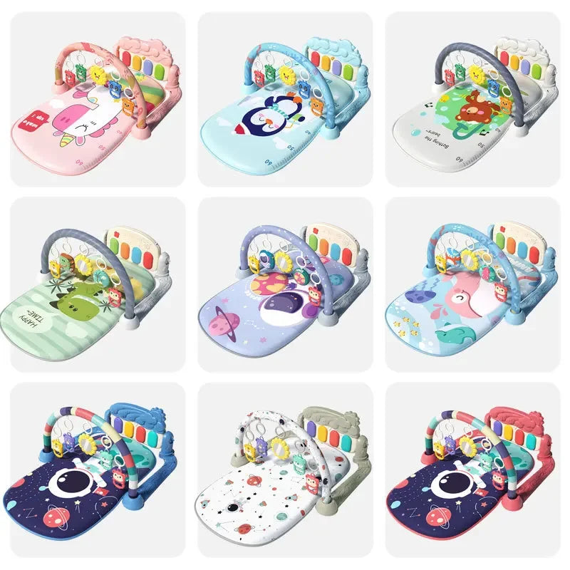 Soporte de Fitness para bebé, gimnasios y manteles de juegos de dibujos animados, estante de música, alfombra de educación temprana para bebé, estera de juego para gatear, regalos de 0 a 36 meses