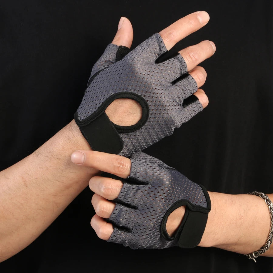 Guantes de levantamiento de pesas Protección completa de la palma, guantes de entrenamiento para gimnasio, ciclismo, ejercicio, transpirables, súper livianos para hombres y