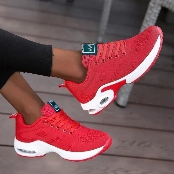 Zapatillas de deporte informales con plataforma para mujer, zapatos de malla transpirables para correr, Tenis deportivos gruesos de verano, zapatos vulcanizados de lujo 2024
