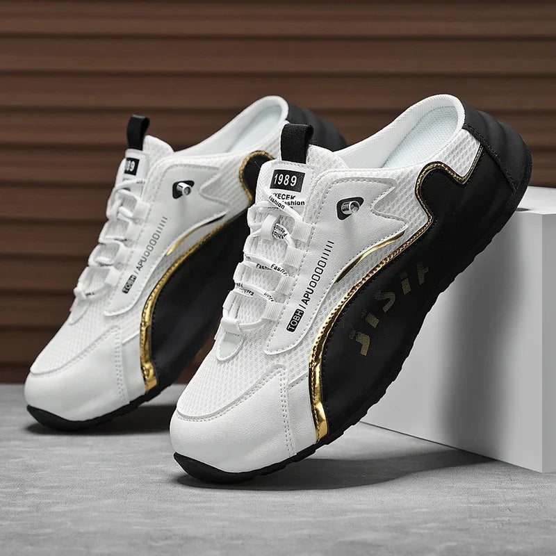 Zapatos informales ligeros y transpirables para hombre, medias zapatillas antideslizantes, zapatos perezosos, zapatillas cómodas para caminar, verano