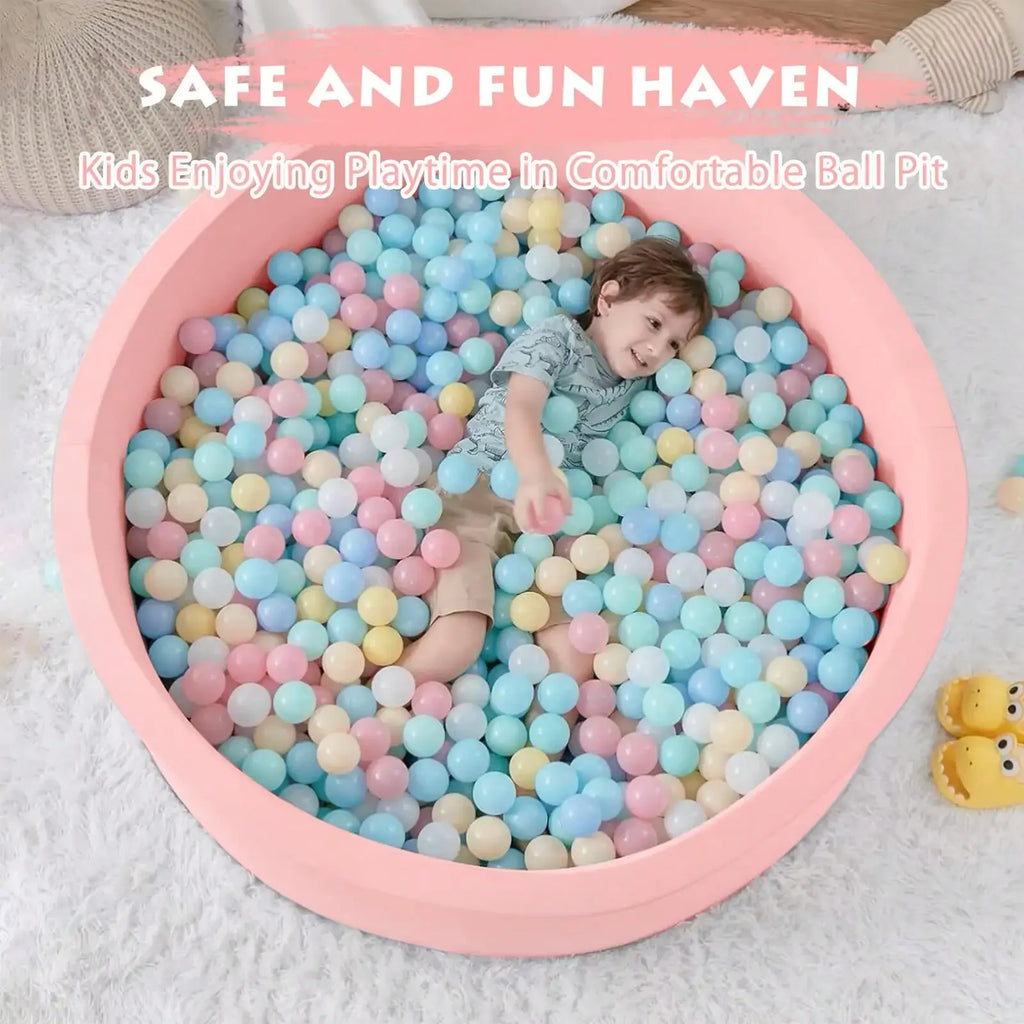 Piscina de Pelotas para Bebés, Piscina Redonda de Pelotas de Espuma Suave para Niños Pequeños, Piscina de Pelotas Pequeña para Interiores y Exteriores, Pelotas No Incluidas