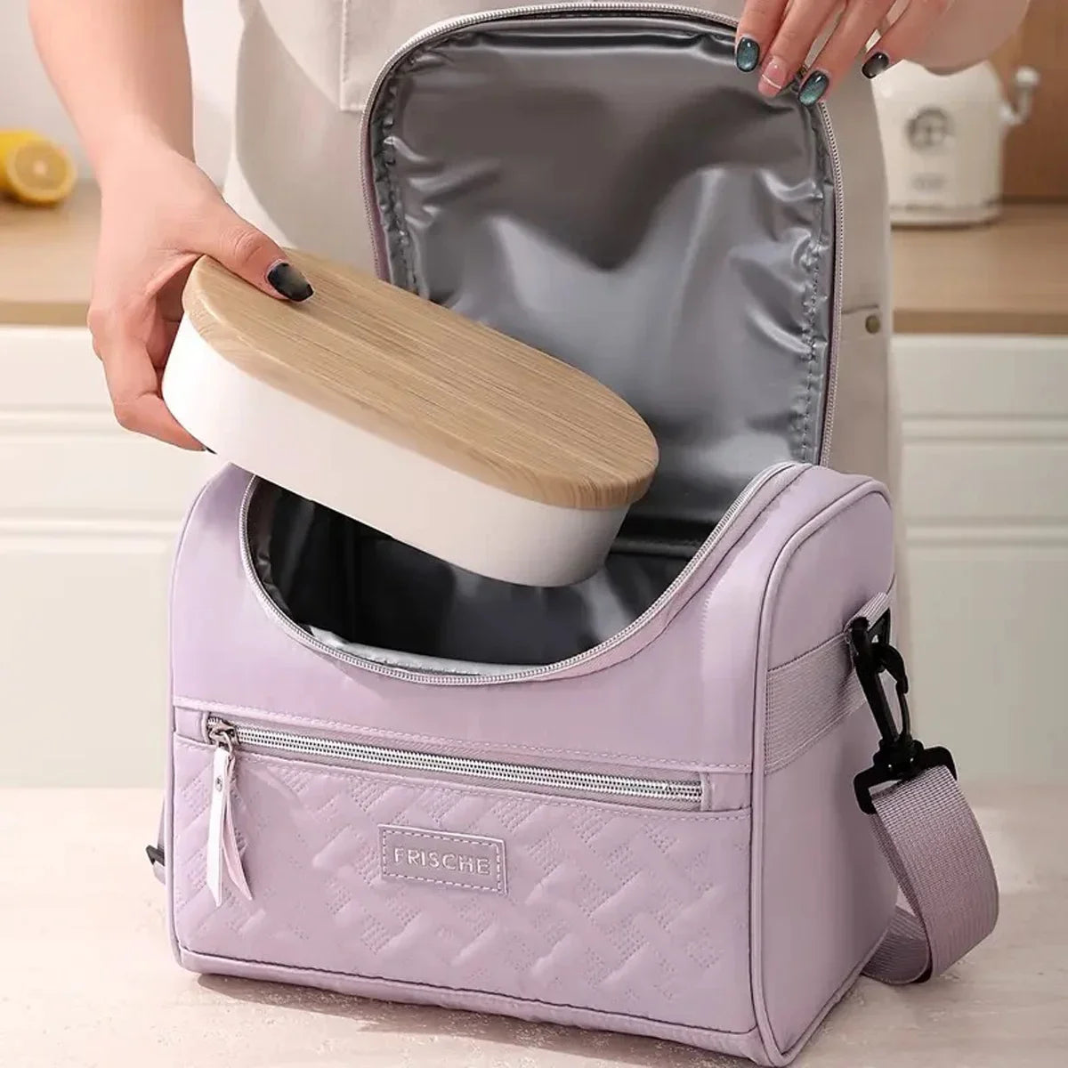 Bolsa de almuerzo portátil, caja térmica para alimentos, duradera, impermeable, nevera de oficina, lonchera con correa para el hombro, bolsa de Picnic para parejas, Unisex