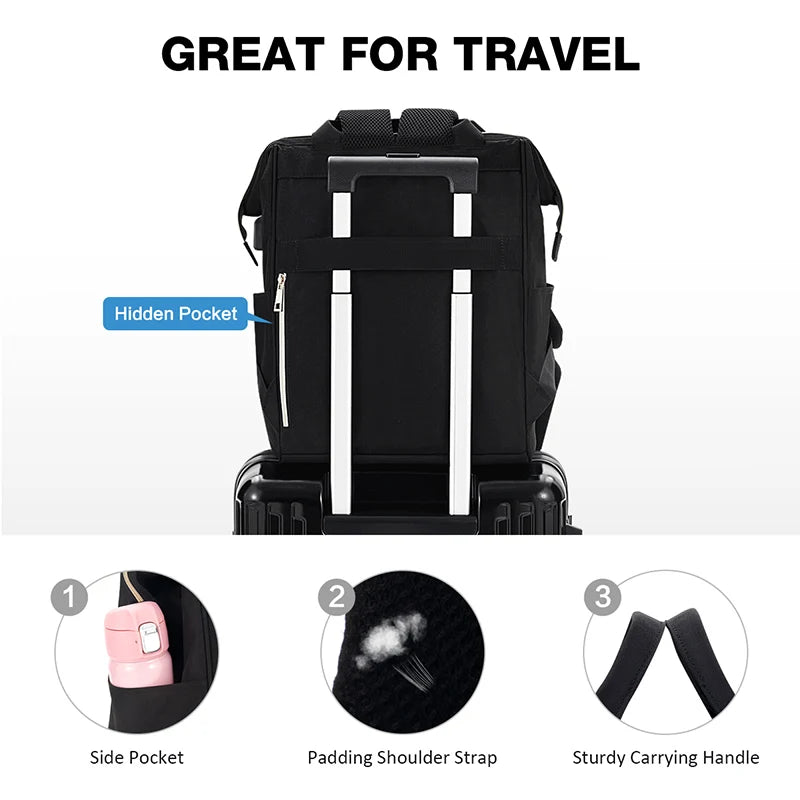 Mochila de almuerzo OIWAS para mujer, mochila para ordenador portátil de 15,6 pulgadas, mochila térmica con puerto USB, para hombres, viajes, trabajo, picnics, senderismo