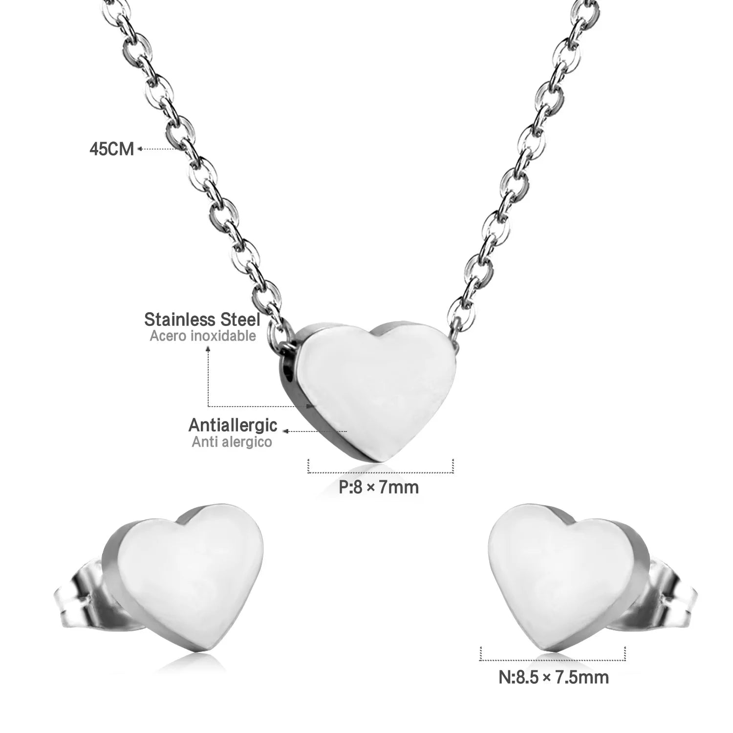 ASONSTEEL-collar con colgante de circonia y flor de corazón brillante para mujer, conjuntos de joyería de acero inoxidable, regalos delicados para uso diario