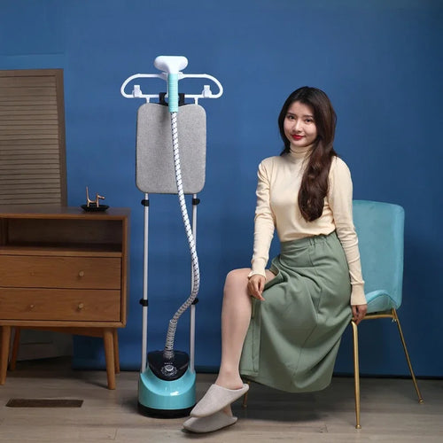 Aparato doméstico inteligente UE/Reino Unido, doble varilla, vapor colgante Vertical, planchado a vapor portátil de calor rápido con placa de banda para ropa