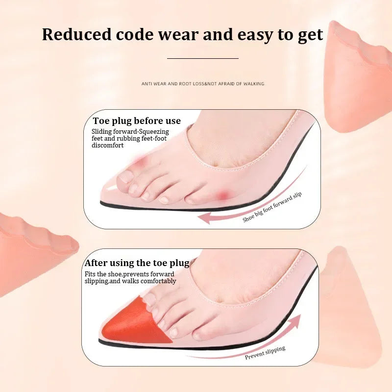 1 Par de Protectores de Puntera de PU Ajustables para Hombres y Mujeres, Plantillas Gruesas y Suaves para Alivio del Dolor, Protectores de Puntera para Zapatos
