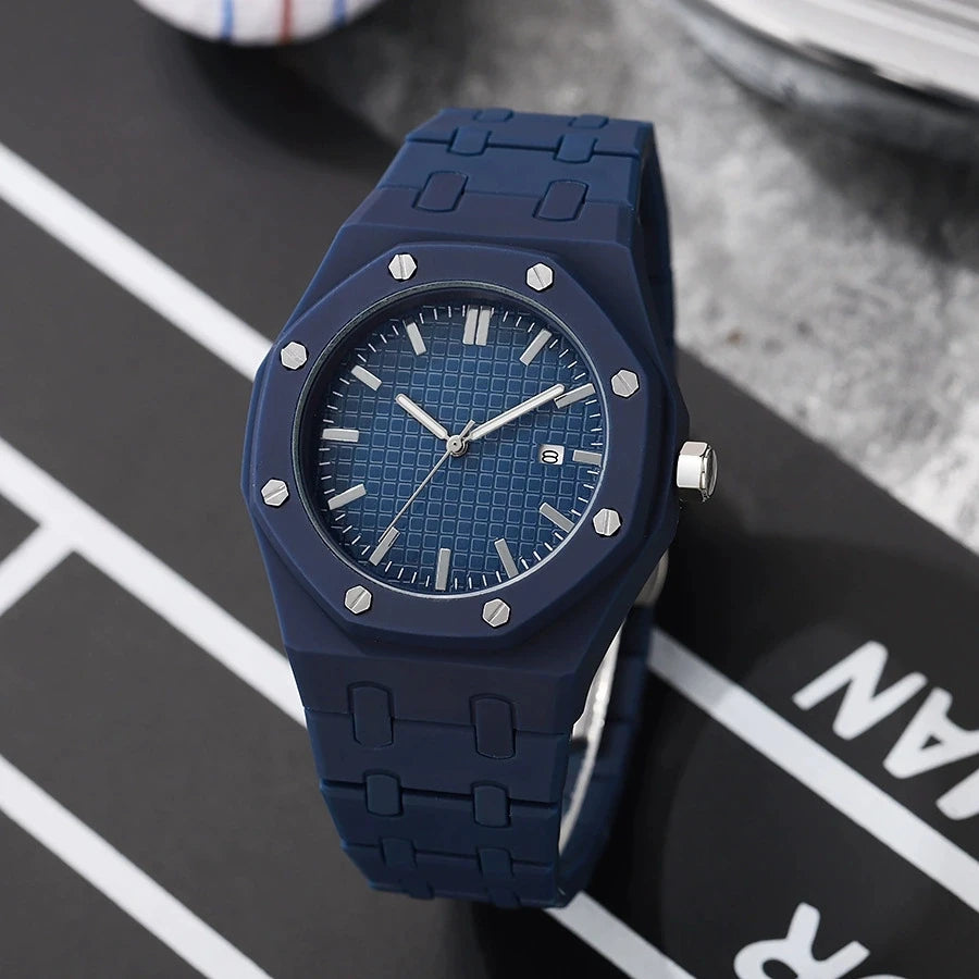 Nueva moda, Reloj con calendario de lujo para Hombre, relojes de cuarzo informales de negocios para mujer, Reloj deportivo de plástico, relojes para estudiantes, Reloj para Hombre