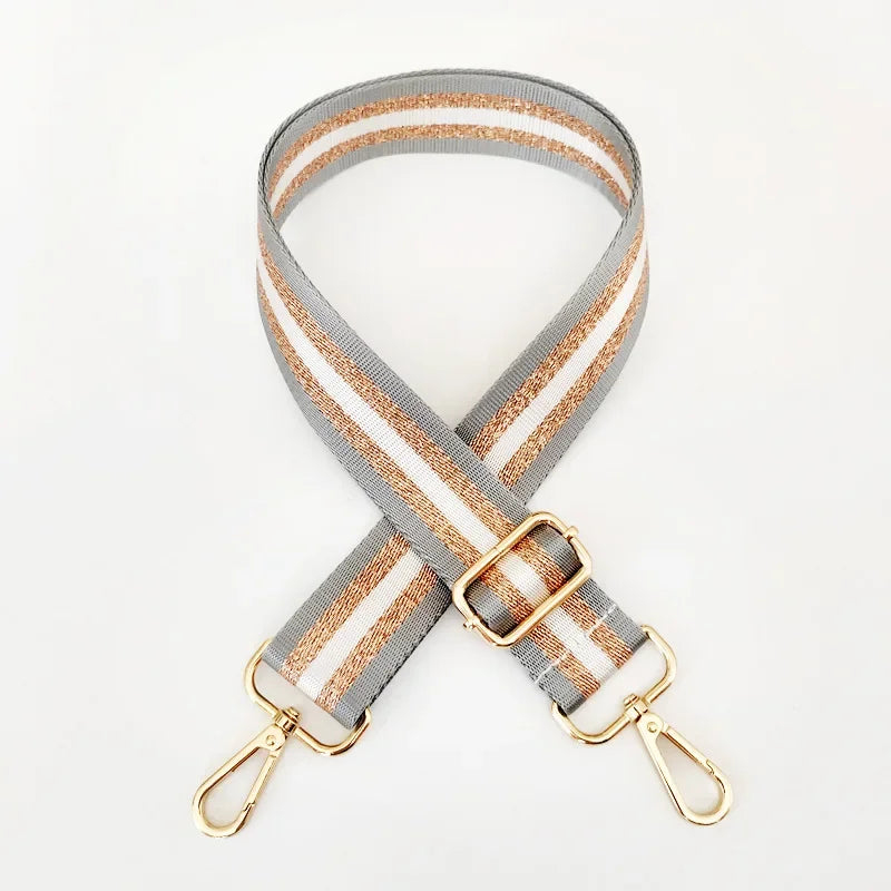 Correa de Hombro Universal para Bolso con Rayas, Correa de Repuesto Ajustable para Llevar Cruzado con Cierre Metálico, Accesorios Multicolor para Bolsos