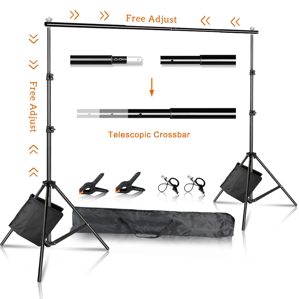 Soporte para Fondo Fotográfico SH, Sistema de Marco para Lienzo, con Estuche de Transporte, para Fotografía y Video en Estudio