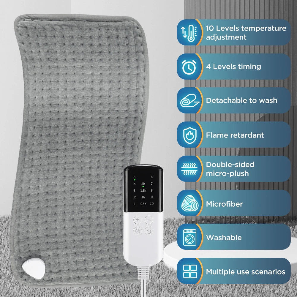 Manta calefactora eléctrica de 30x60cm, almohadilla de compresión caliente multifuncional, estera de calentamiento de invierno, manta térmica con carga USB para uso doméstico