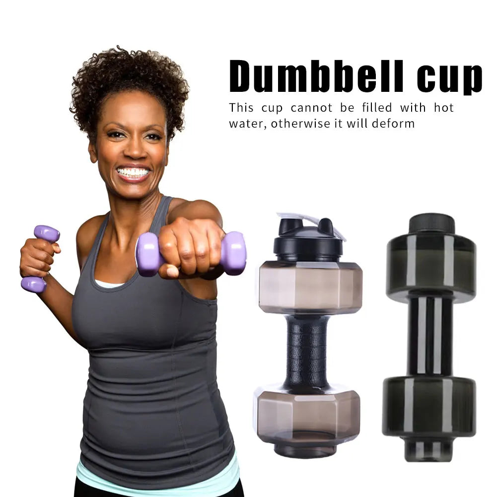 Botella de Agua Deportiva con Forma de Mancuerna para Camping, Actividades al Aire Libre, Fitness, Ciclismo, Cómoda y Decorativa