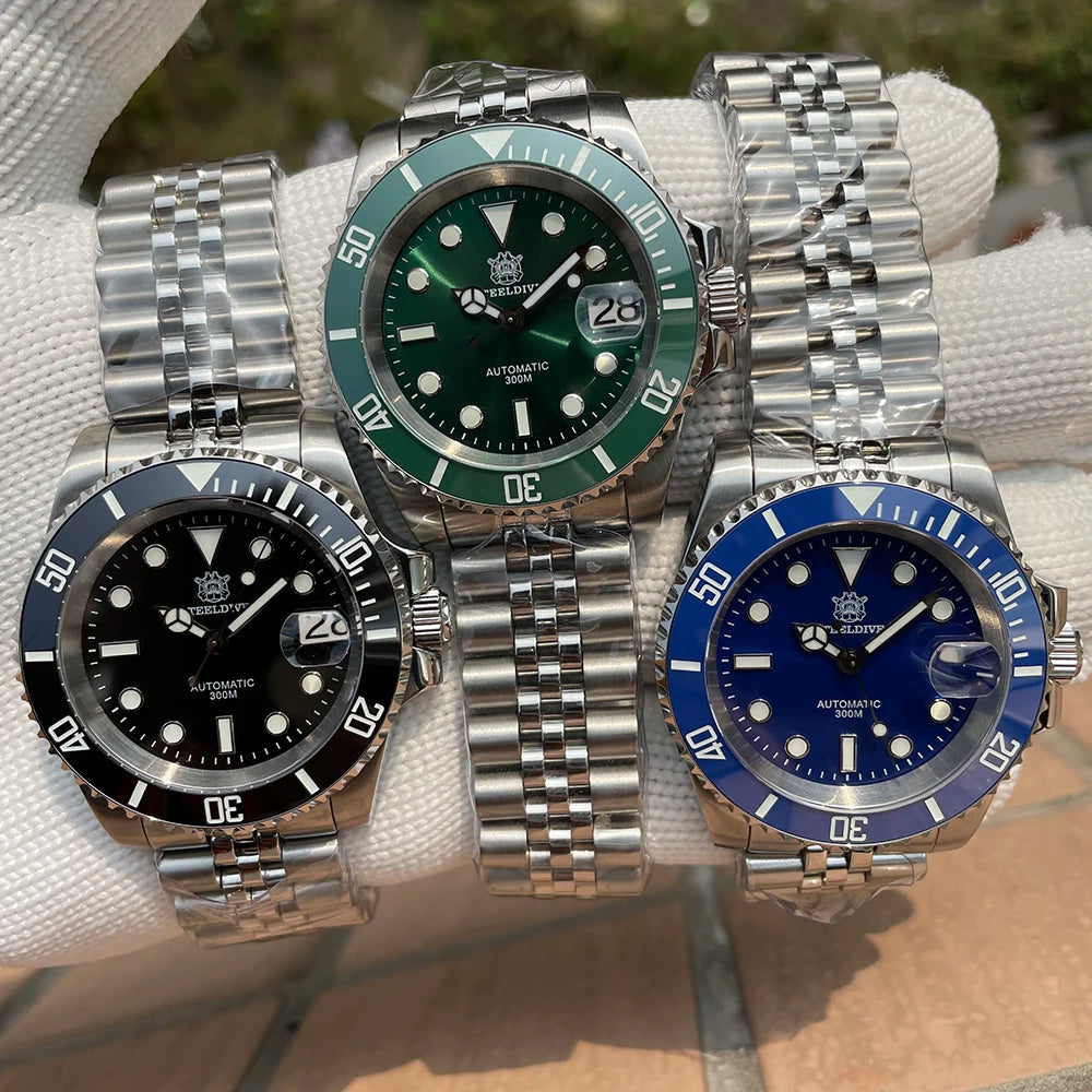STEELDIVE SD1953 41MM clásico agua fantasma calendario lupa NH35 movimiento mecánico BGW9 superluminoso 30Bar reloj impermeable
