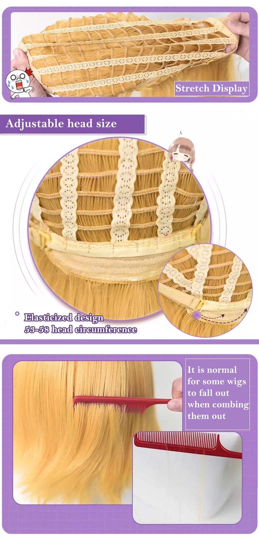 Peluca sintética de Cosplay de Anime de 400g + 60cm con flequillo para mujer, peluca recta Universal de volumen grueso de la serie verde, pelo resistente al calor