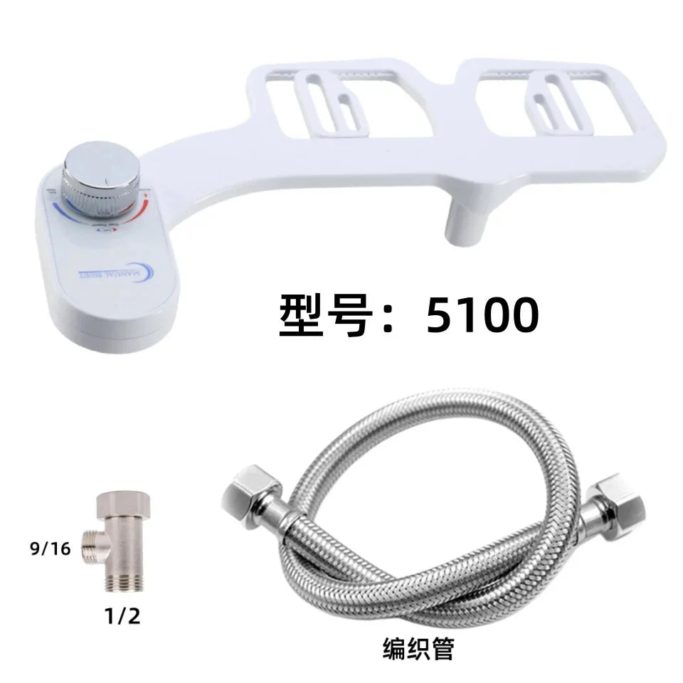 Asiento de inodoro inteligente no eléctrico con bidé ginecológico de doble pulverización de enfriamiento único bidé con boquilla totalmente oculta