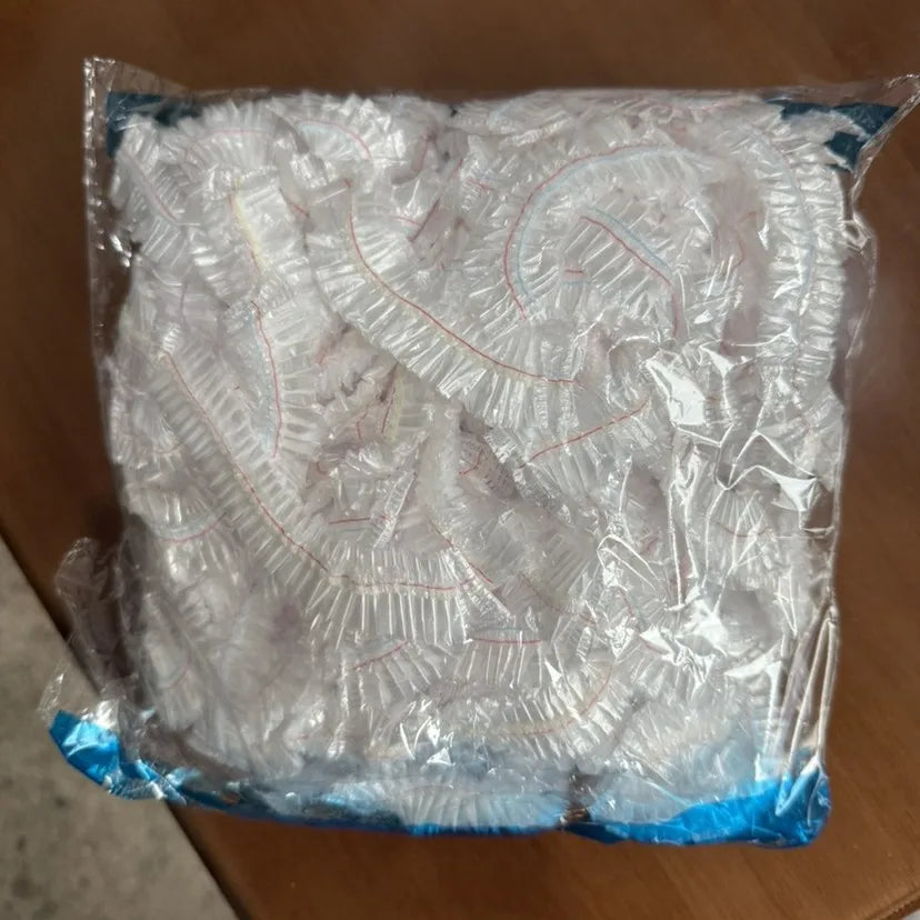 100 Cubiertas Desechables para Alimentos, Cubiertas de Plástico con Borde Elástico. Tapa Universal para Tazones, para Mantener la Frescura de los Alimentos en la Cocina, a Prueba de Polvo y Apta para Microondas