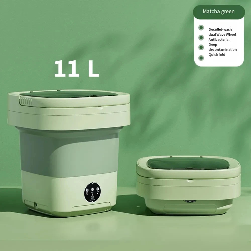 Lavadora plegable portátil de gran capacidad, cubo secador giratorio para ropa, ropa interior de viaje, calcetines, Mini lavadora, 6L/11L