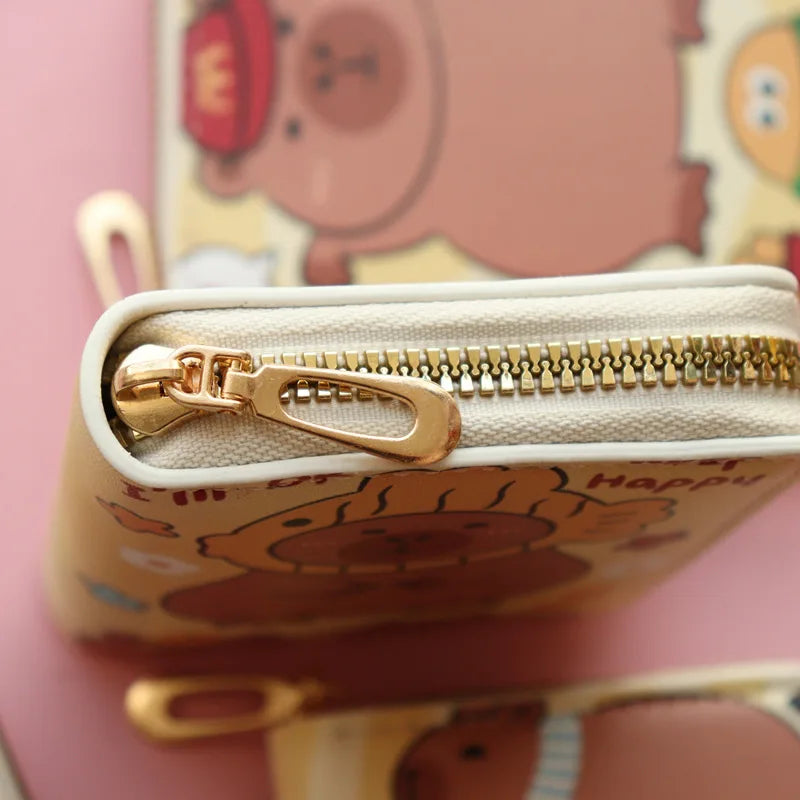 Monedero Compacto con Diseño de Crayon Shin-chan, Cartera Corta con Cremallera de Anime para Niños y Niñas