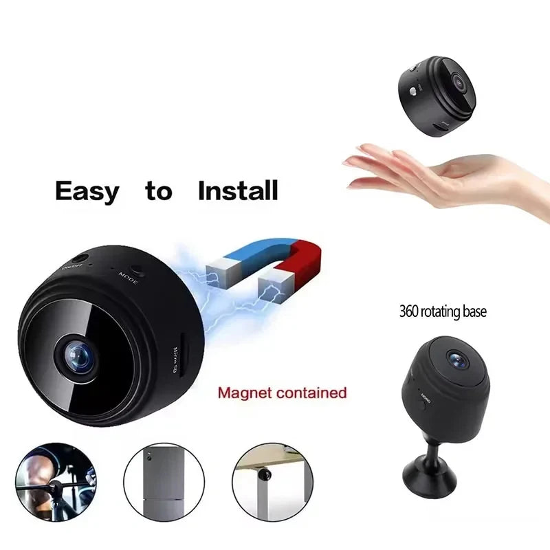 Mini cámara WiFi HD de 1080P, Monitor de bebé, vigilancia de seguridad interior, videocámara de visión nocturna, cámara IP, grabadora de Audio y vídeo