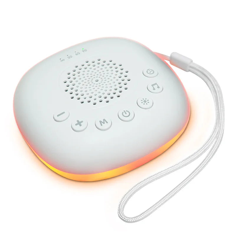 Máquina portátil de ruido blanco, ayuda para dormir con luz LED para respirar y 20 tipos de música ligera, dispositivo de meditación para relajación