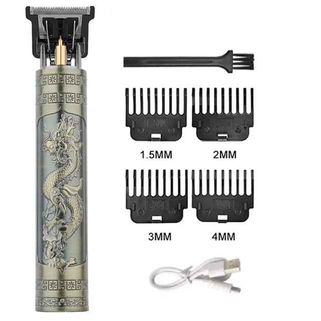 Máquina para cortar cabello T9, cortadora de pelo Vintage, afeitadora de carga rápida USB, cortadora de pelo inalámbrica para peluquero, Barbe para hombres