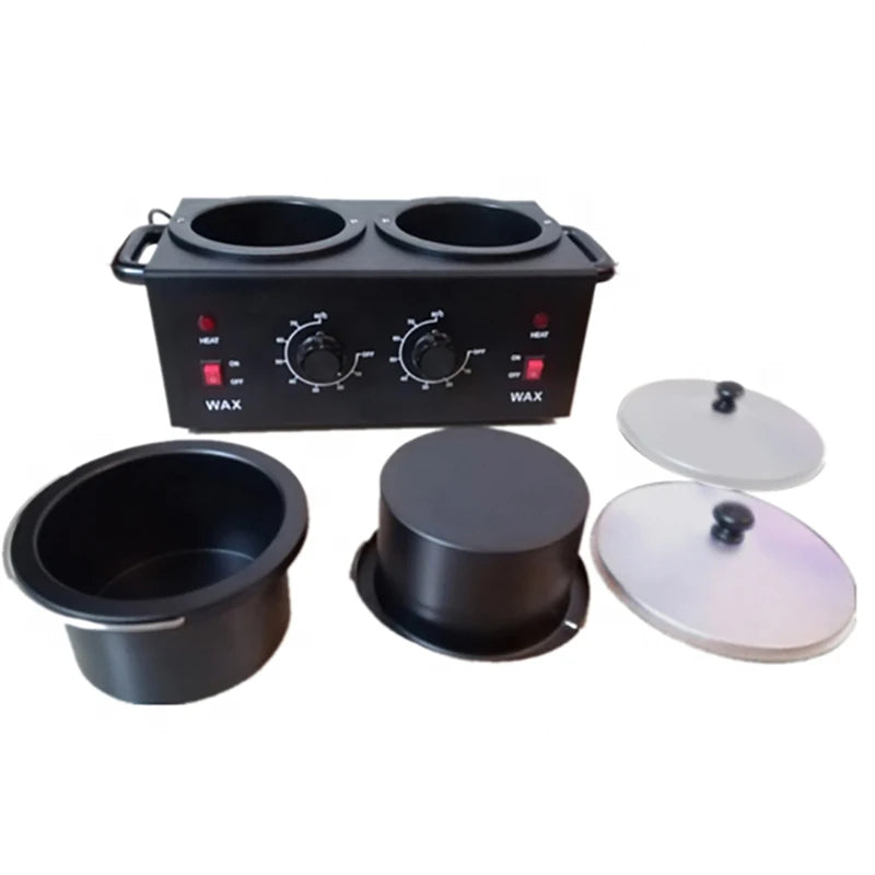 Calentador de cera doble, máquina calentadora de cera eléctrica profesional 2 en 1, depilación de parafina para depilación, uso en salón de Spa y cuerpo Facial