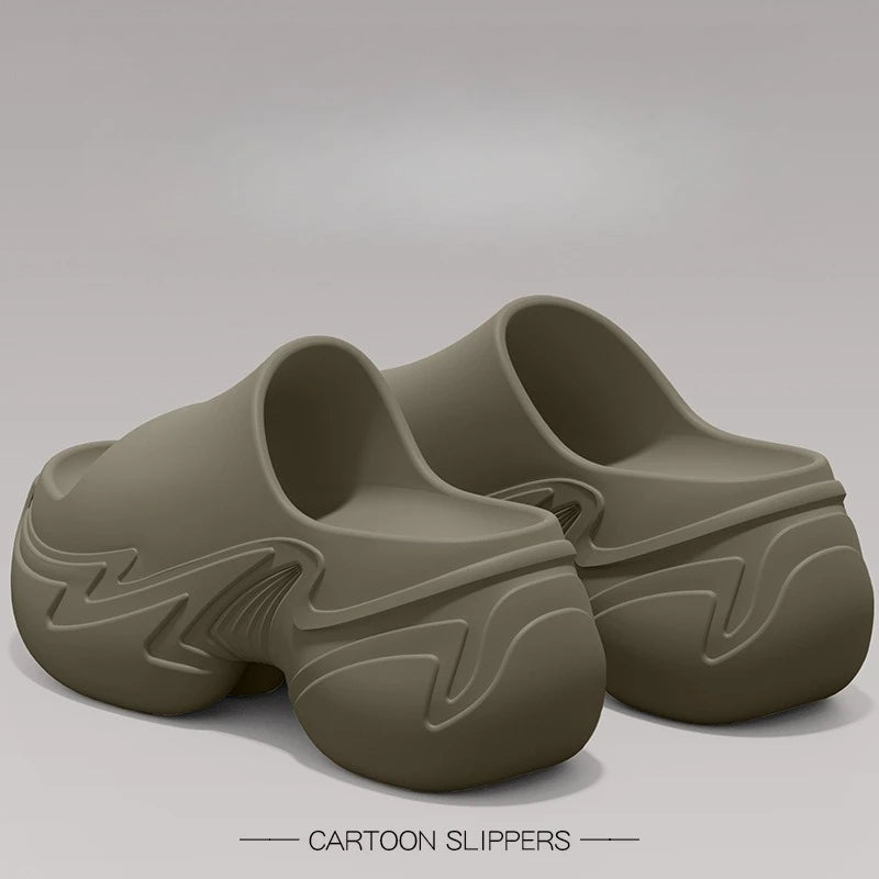 Pantuflas de caña alta estilo verano 2026, sandalias antideslizantes de EVA para uso doméstico y exterior