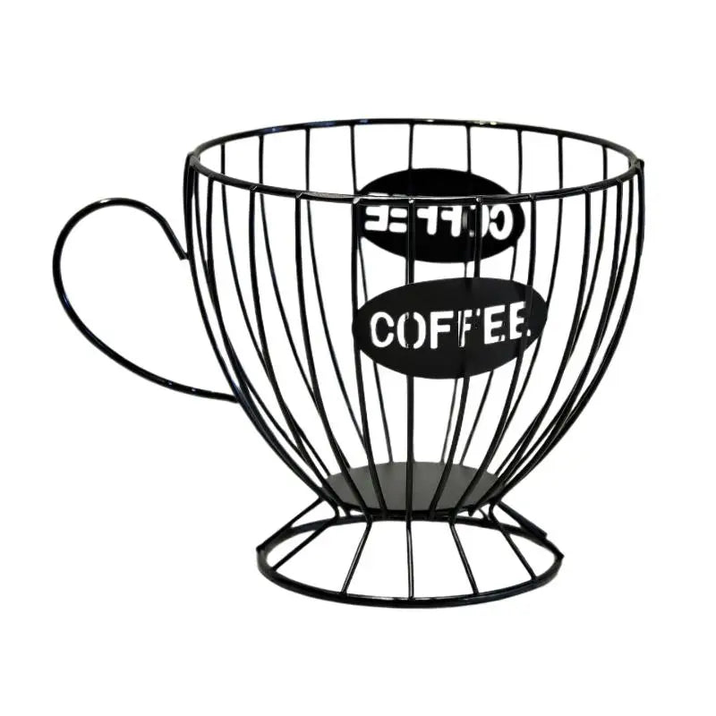 ♥ Soporte para Cápsulas de Café de Metal en Forma de Copa (Dorado/Negro) - Estante de Almacenamiento de Alambre para Cápsulas Nespresso, Organizador de Encimera de Cocina