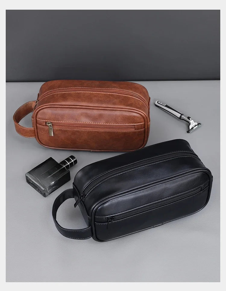 Neceser de PU con múltiples bolsillos para mujer y hombre, bolsas de maquillaje esenciales de viaje, bolsa colgante impermeable, bolsa organizadora de lavado de cosméticos