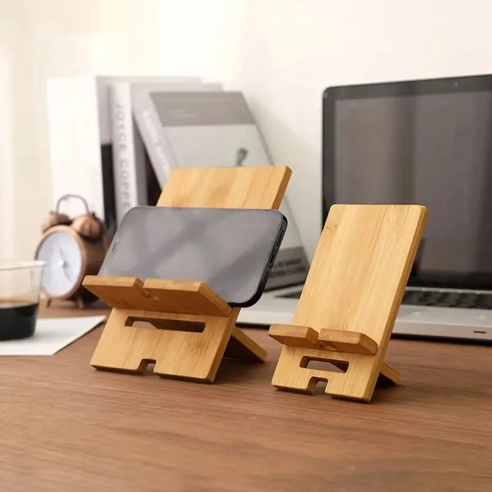 Soporte de madera para teléfono de escritorio, soporte multifuncional para tableta, soporte para teléfono móvil para el hogar/oficina