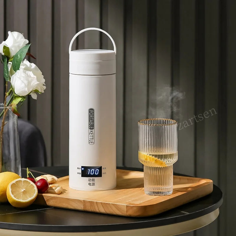 Hervidor eléctrico de viaje de 500ML, hervidor térmico portátil para agua hirviendo rápida, calentador de leche para bebé, hervidores térmicos de acero inoxidable 304