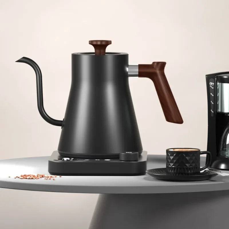 Tetera eléctrica con cuello de cisne, cafetera manual de 900ML, tetera inteligente con Control de temperatura, hervidor de calentamiento rápido de 110v/220v