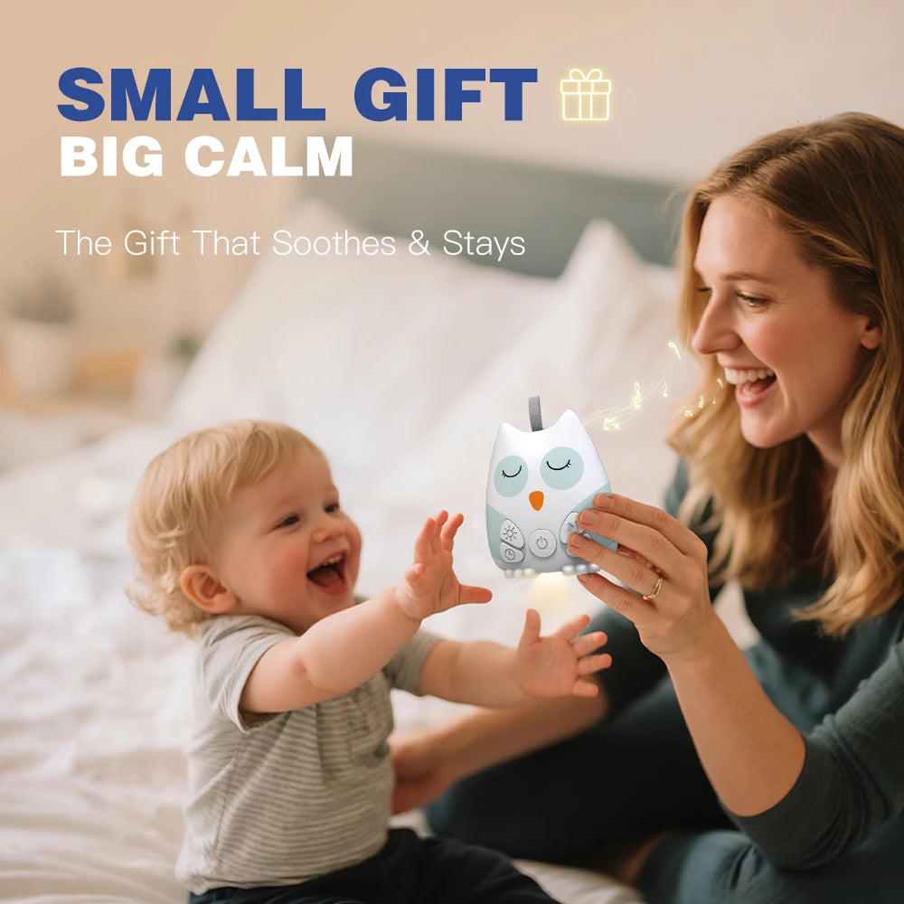 Máquina de Ruido Blanco Portátil, Asistente de Sueño para Bebés, Detección Inteligente de Llanto, 15 Sonidos Relajantes, Luz Nocturna, Temporizador, Regalo para Baby Shower