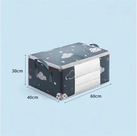 Bolsa de almacenamiento de ropa de gran capacidad, organizador con mango reforzado, adecuado para mantas, ropa de cama, plegable con cremallera resistente