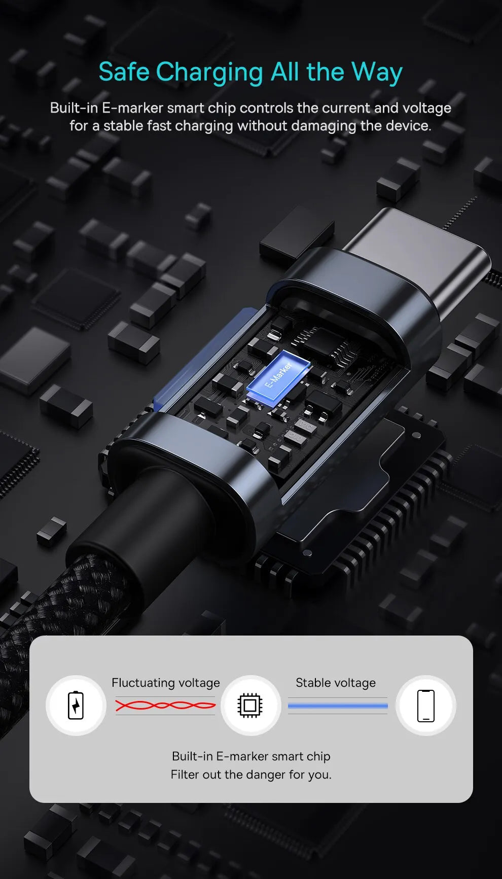 Baseus-Cable USB tipo C de carga rápida, cargador de 100W, PD, para iPhone 16, 15 Plus Pro Max, Macbook, Xiaomi y Samsung