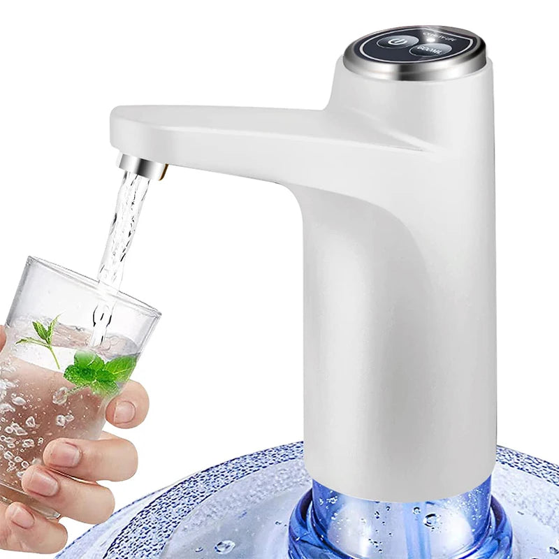 Iruibo Bombeo de agua embotellada USB recargable, bebedero automático con succión inteligente para uso diario en la oficina de la escuela