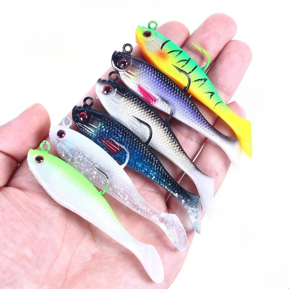 1 señuelo de pesca artificial portátil y realista con cabeza de plomo de colores, 8cm-10g, para pesca en hielo de invierno