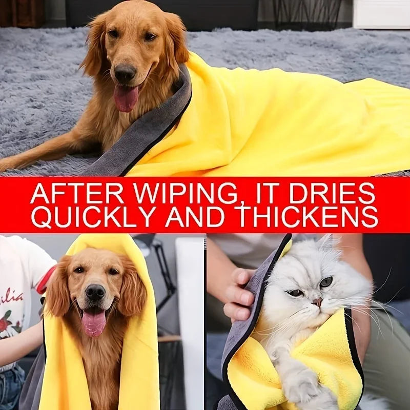 Toalla absorbente para mascotas, toalla de baño de secado rápido para perros y gatos, toalla para mascotas súper absorbente de fibra ultrafina, suministros de limpieza