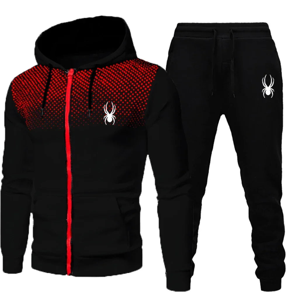 2025 ropa deportiva popular de dos piezas para hombre, traje para correr, ropa deportiva, Sudadera con capucha, sudadera con cremallera, ropa de otoño e invierno
