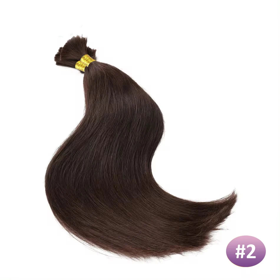 Cabello humano liso a granel sin trama, 100% cabello humano a granel para trenzar, extensiones de 16-26 pulgadas, color negro natural, 50 g/unidad