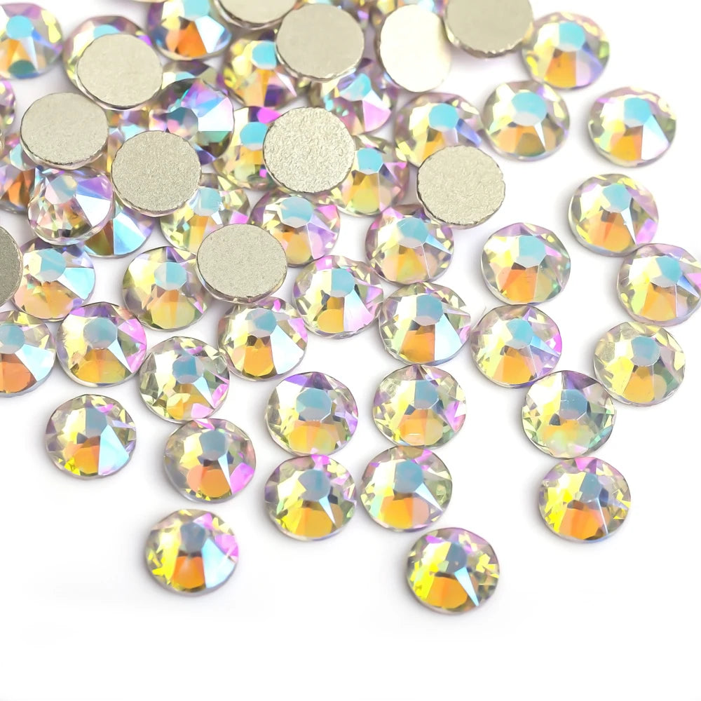 VC 2088-diamantes de imitación para decoración de uñas, 16 caras de corte, cristales brillantes, ss10-30 Strass 8Big + 8Small, sin fijación térmica