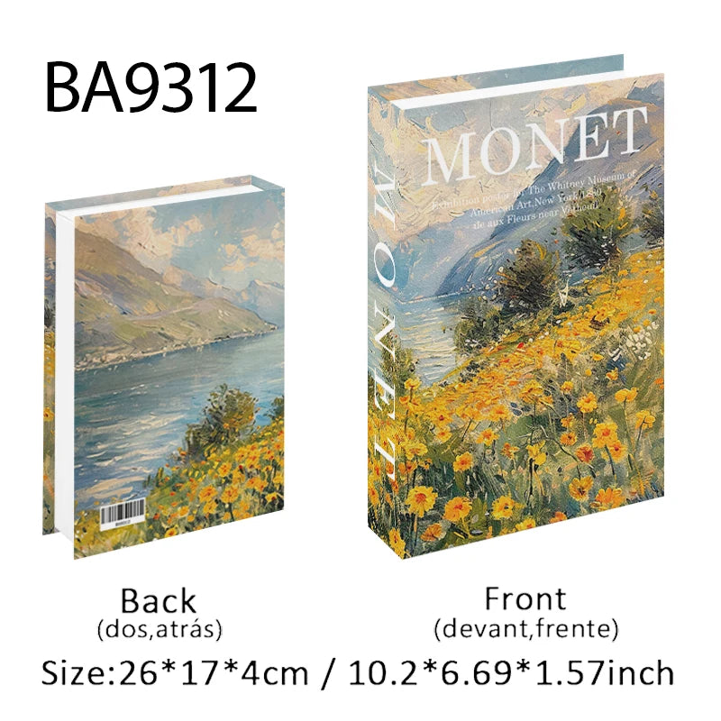 Caja de almacenamiento de libros falsos de lujo bohemio Monet Matisse, decoración Interior del hogar, libros decorativos, mesa de centro, decoración para dormitorio y sala de estar