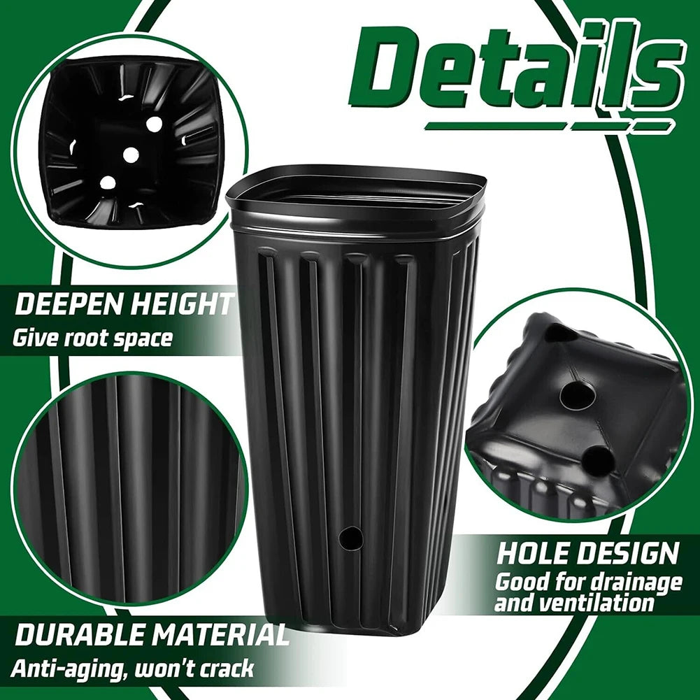 Semilla de plantas cuadrada alta, taza para plantar, maceta de plástico para vivero profundo, contenedor para plantas y flores, bolsas para cultivo de trasplante de jardín