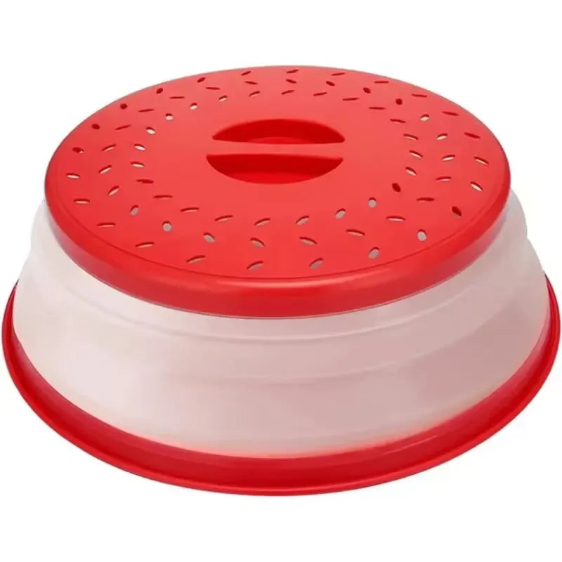 Protector Antisalpicaduras Plegable para Microondas, Apto para Lavavajillas, con Asa de Fácil Agarre, Filtro Ventilado para Alimentos, Herramienta de Cocina para Preparación de Comidas