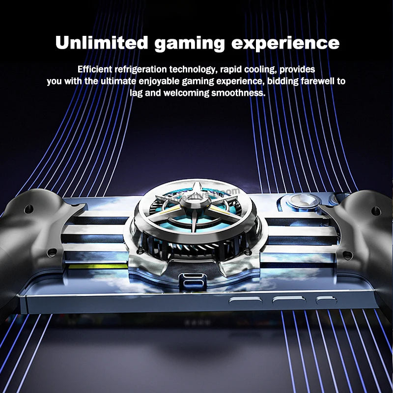Controlador de juegos con radiador para teléfono móvil JK01S Semiconductor 2 en 1, enfriador de juegos con mango telescópico para IOS y Android.