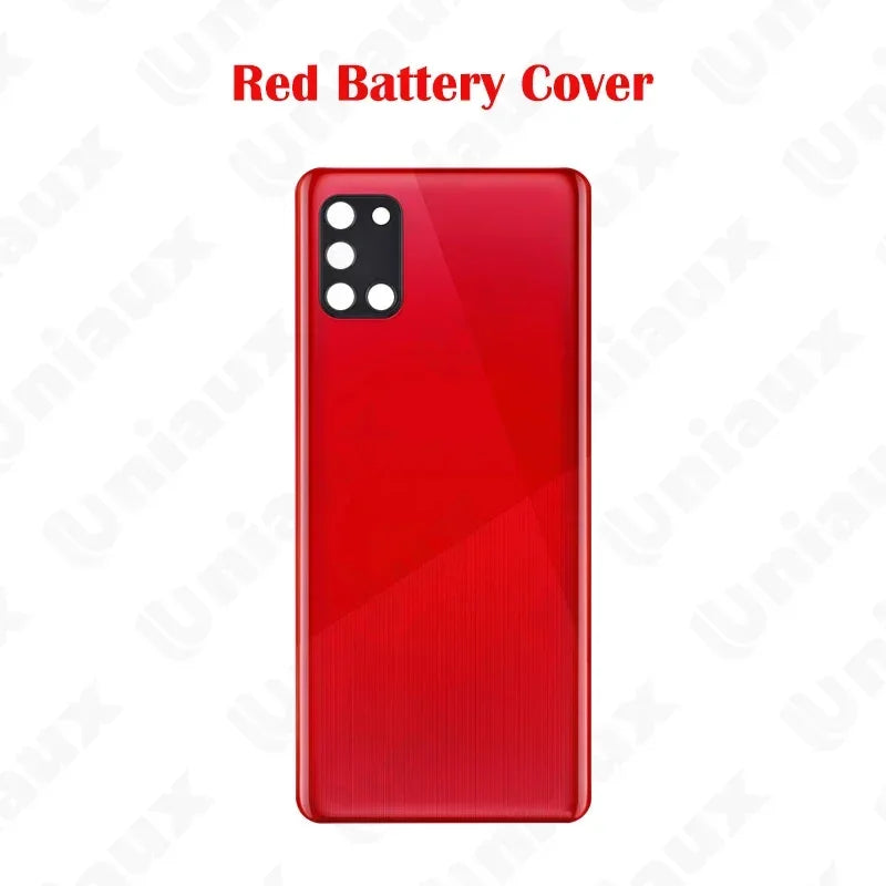 Para Samsung Galaxy A31 A315F A315G A315N A315 carcasa completa marco medio A31 cubierta trasera de batería puerta trasera con reemplazo adhesivo