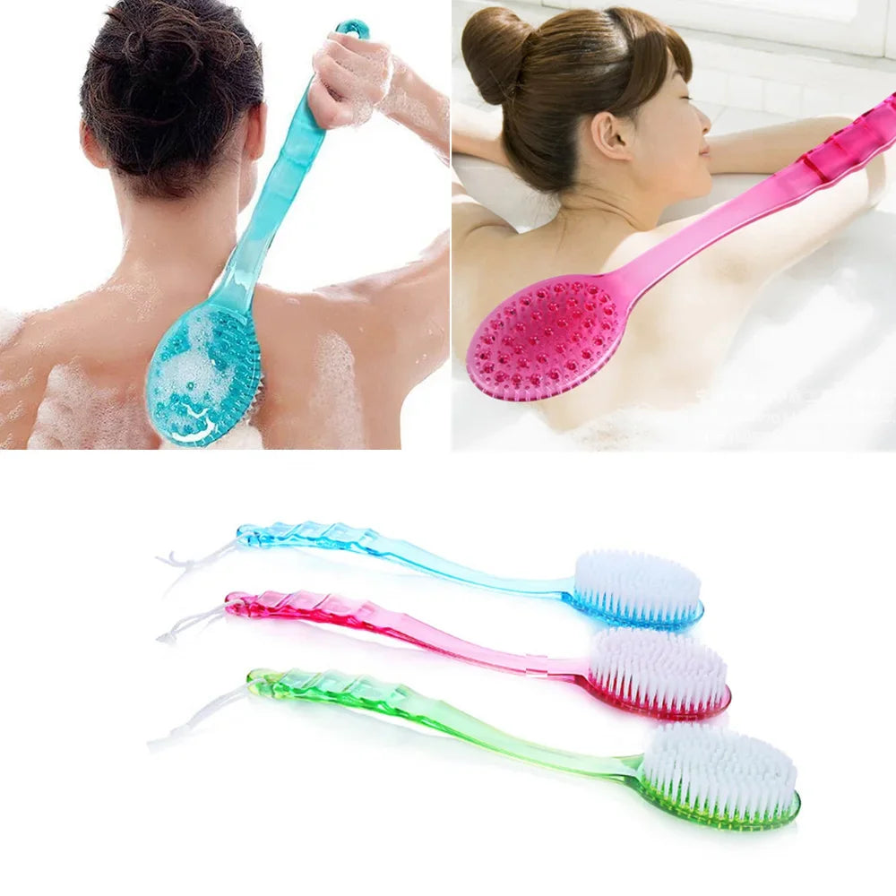 Cepillo de baño de plástico para espalda y cuerpo, cepillos para ducha de baño con mango, exfoliante, masajeador de piel, cepillo de baño exfoliante