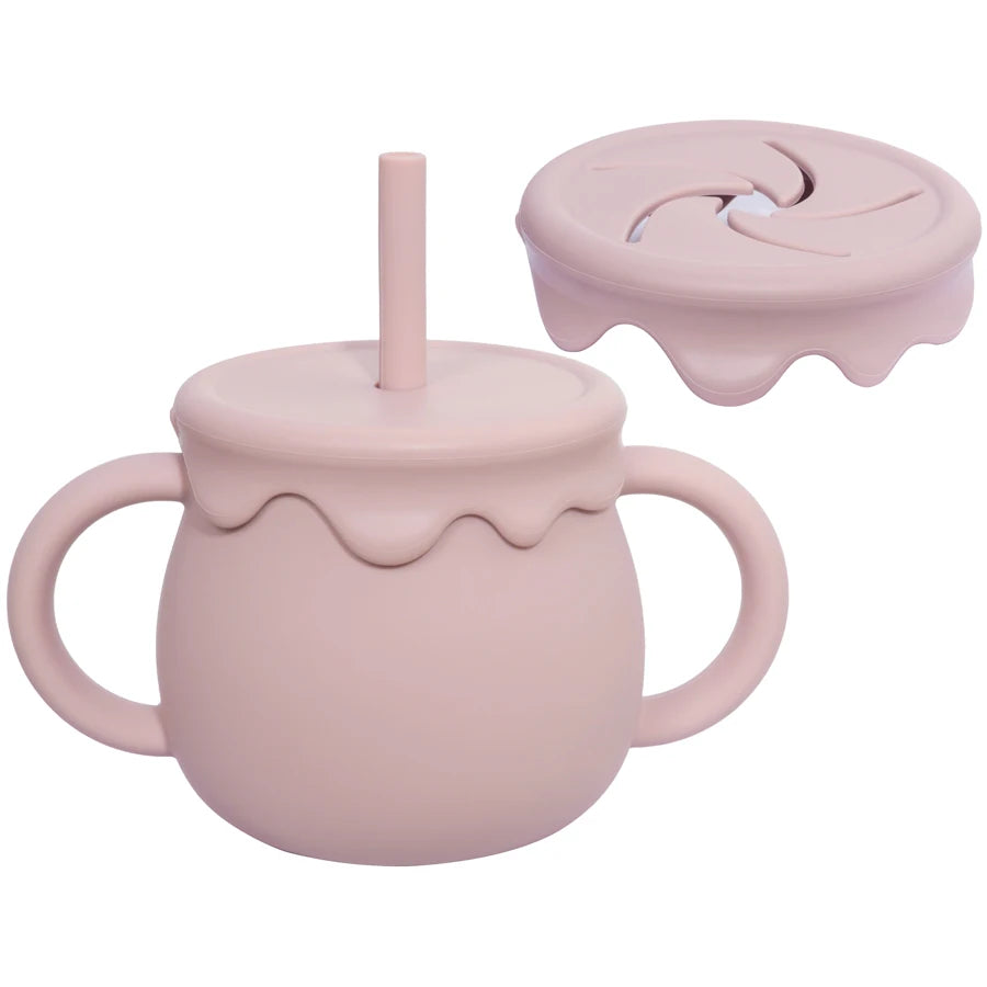 Tazas de alimentación de bebé, vasos portátiles, taza para sorber, contenedor de comida sólida, taza para aperitivos, tazas de aprendizaje para niños pequeños, suministros para recién nacidos