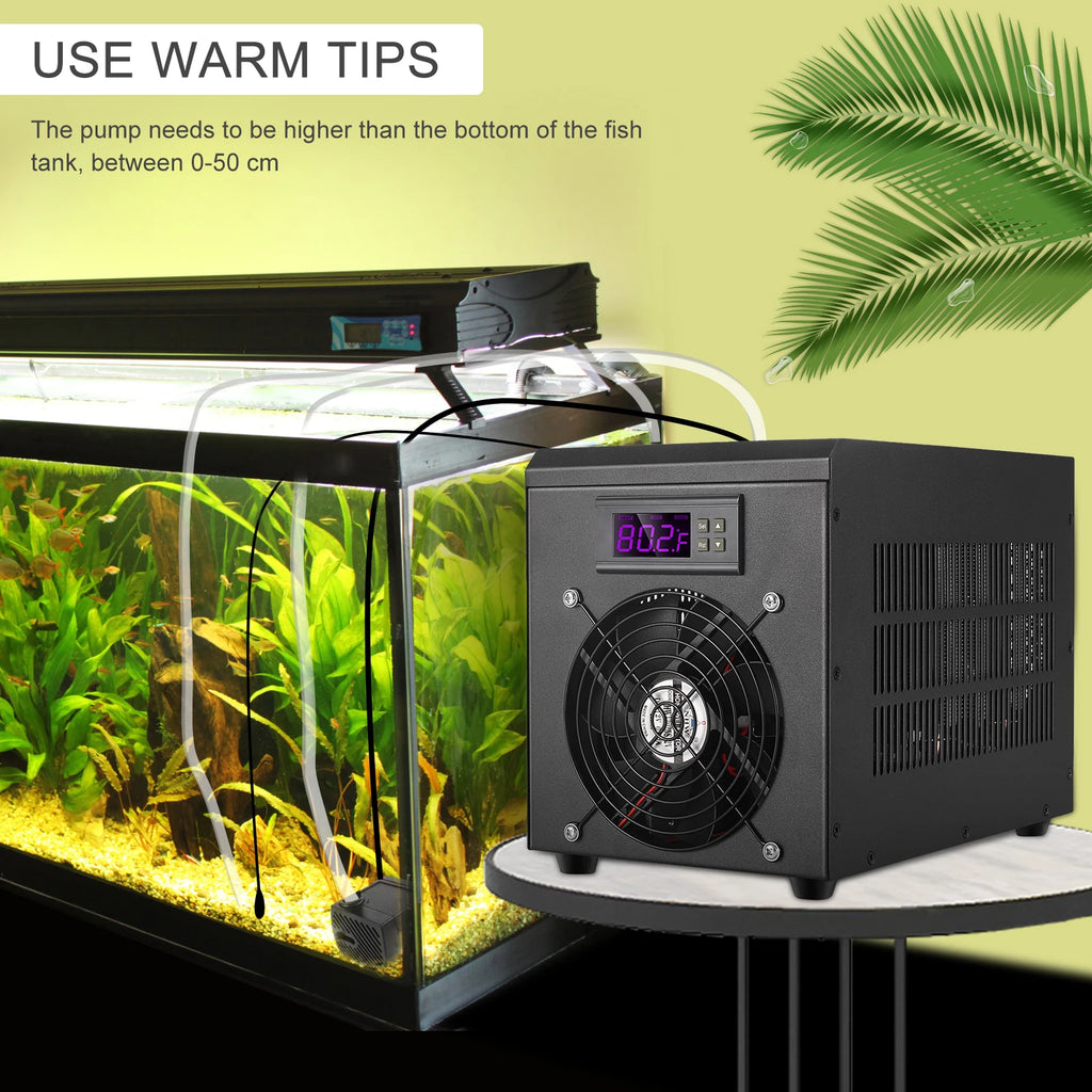 Enfriador de Agua para Acuario de 60L, Calentador para Pecera de 10-40 cm ℃   Sistema de Temperatura Constante con Bomba para Cría Acuática