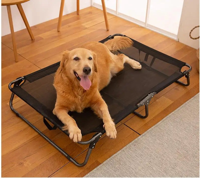 Cama antihumectante para perros, cama transpirable para perros grandes, plegable, para acampar y dormir, perrera colgante para el suelo